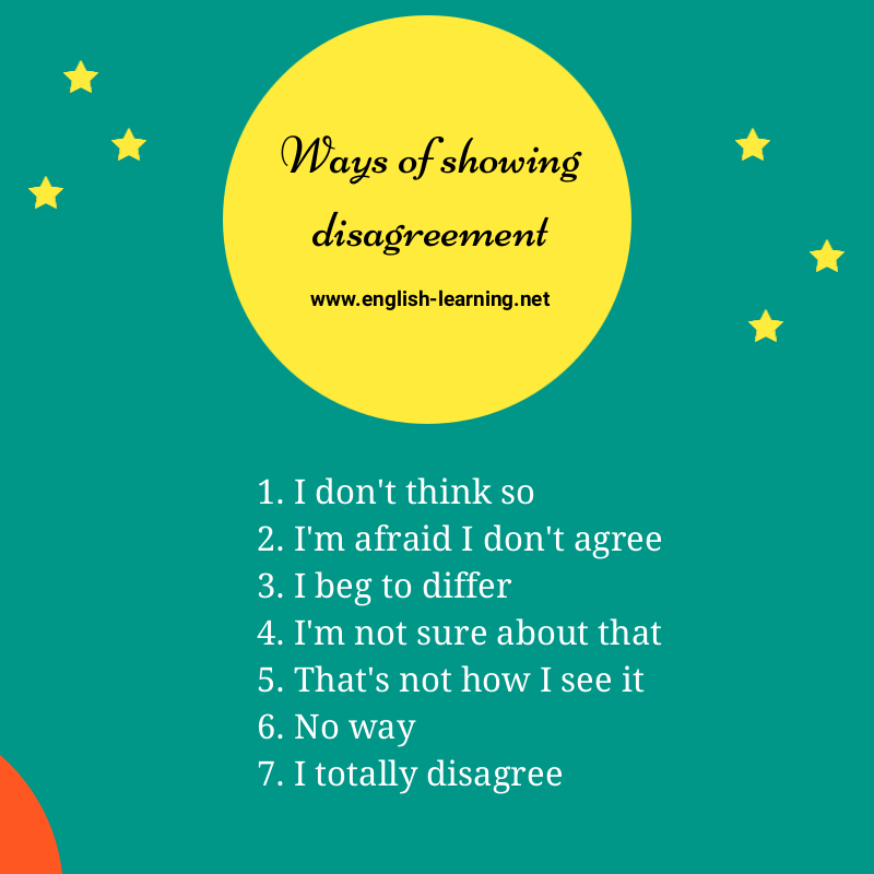 ways of showing disagreement in English