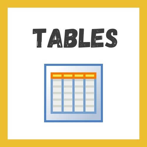 Writing Task 1 Tables